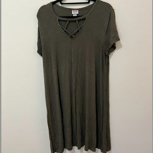 Mossimo Olive Shift Dress (Large)
